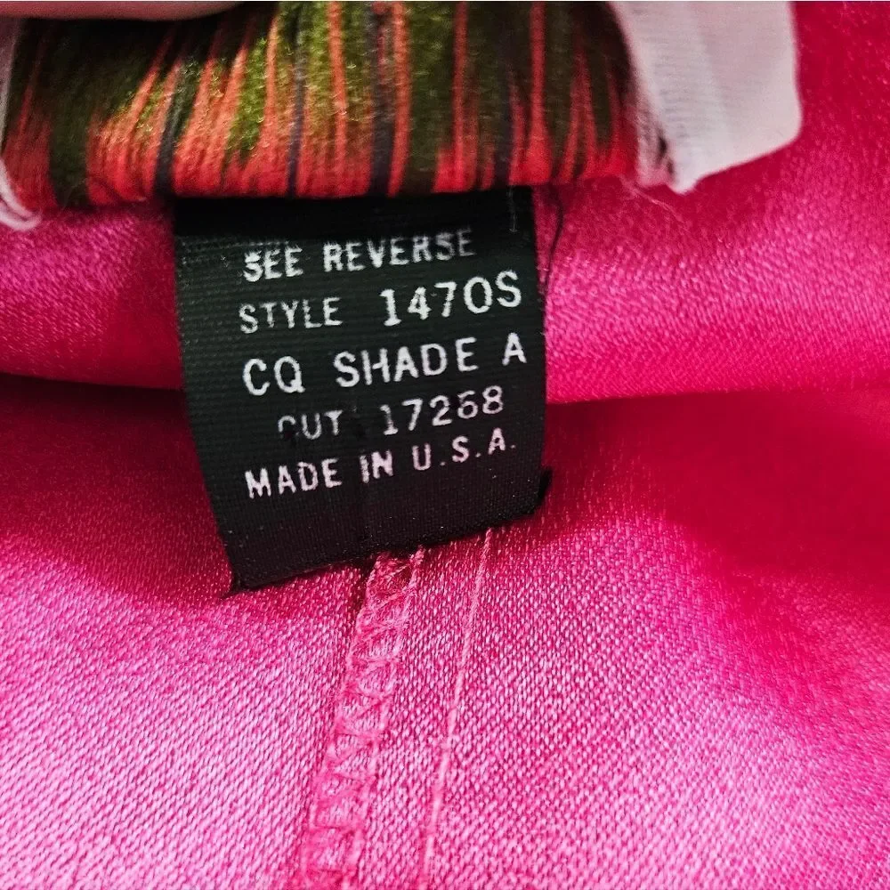 Vintage Forenza 80s Retro Fuchsia Satin Oversized Duster Yoked Waist Pant Set 10